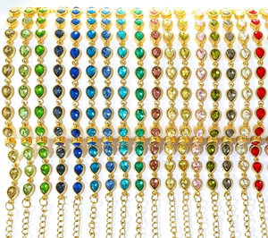 18K Gold Plated Waterproof Stainless Steel Multicolor Zircon Tassel <b>Bracelet</b> Women Daily Wedding Party Wholesale Fashion Jewelry - Product Image 4