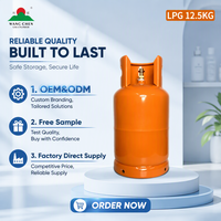Cilindro de Gas LPG de Acero de Baja Presión con Capacidad de 12.5 kg, Nuevo Diseño con Asa, para Exportación a África, Muestra Gratuita