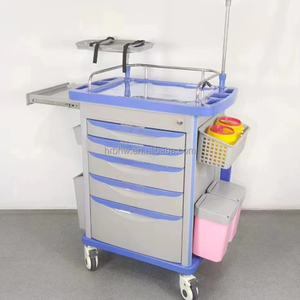High Quality ABS Emergency Trolley Hospital ICU Room Medical <strong>Nursing</strong> Crash <strong>Cart</strong> - Product Image 1