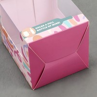 Boîte d'emballage pliable en papier pour thé, desserts au chocolat, cosmétiques, aliments, jouets, avec fenêtre en PVC pour jouets et poupées d'enfants