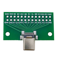 Adaptador de Placa de Prueba USB 3.1 Tipo-C Macho a Hembra, Conector Tipo C de 24 Pines y 2.54 mm para Cable de Transferencia de Datos