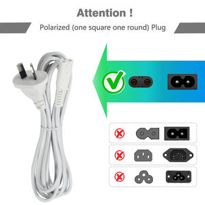 כבל חשמל לבן לטלוויזיה, IEC-C7, 1 מטר, כבל מאריך עם תקע IEC-C7 דו-פיני, כבל חשמל ל-Xbox, כבל חשמל דו-פיני ל-PS5 - Product Image 4