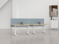 Bureau d'ordinateur ergonomique OMNI avec panneau de commande avancé, cadre de bureau réglable en hauteur, bureau électrique