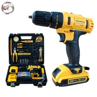 GOLDMOON Perceuse électrique sans fil 24V 21V Tournevis Lithium Rechargeable Brushless Perceuse électrique à percussion Batterie Outil électrique