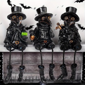 Ensemble de Statues de Médecin de la Peste, Décoration d'Halloween, Ornement d'Intérieur, Cadeau, Figurine en Résine Synthétique en Trois Pièces - Product Image 3
