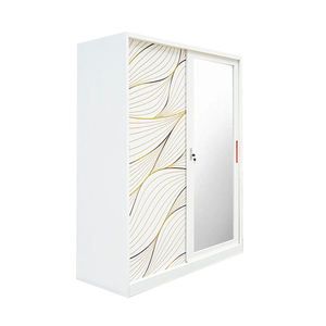 <span class=keywords><strong>Armadio</strong></span> Moderno in Acciaio Facile da Montare con Porta Scorrevole e Specchio Stampato per Ufficio e Casa - Product Image 2