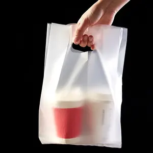 Os restaurantes plásticos transparentes biodegradáveis customizáveis personalizam o saco do takeaway com plástico do empacotamento de alimento dos sacos do takeaway