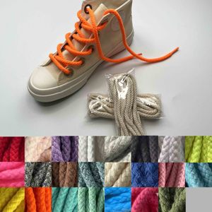 Cordones de algodón de color personalizado de 5 mm, 7 mm y 8 mm de ancho, cordones redondos gruesos de algodón trenzado para zapatos Dunk - Product Image 3