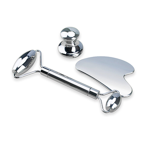 Gua Sha-Rodillo <span class=keywords><strong>Facial</strong></span> de acero inoxidable, rodillo de Jade personalizado para el cuidado de la piel, venta al por mayor - Product Image 3