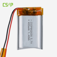Batterie polymère au lithium rechargeable 802030 400mAh 3.7V, type pochette, LP802030, batteries Li-ion polymère ternaires, vente en gros OEM ODM
