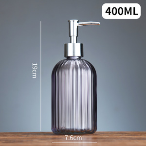Disponibile Dispenser di Sapone Liquido in Vetro Colorato da 400 <span class=keywords><strong>ml</strong></span>, Bottiglia con Pompa per Gel Doccia, Shampoo, Igienizzante Mani - Product Image 5