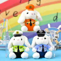 SongshanToys nouveau Offre Spéciale trafic Police poupée Mini peluche ours lapin jouet lutte contre l'incendie en peluche Polices jouets sac porte-clés