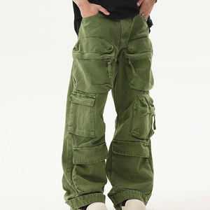 Custom Design Logo Vintage stile Y2K grigio <span class=keywords><strong>tute</strong></span> da <span class=keywords><strong>uomo</strong></span> ampio Camper più tasche pantaloni Cargo da <span class=keywords><strong>uomo</strong></span> - Product Image 1