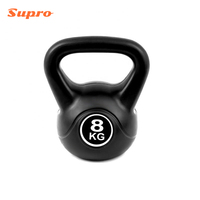 Haltères Supro de haute qualité en gros pour le sport, la musculation, le fitness 2kg 4kg 6kg 8kg, vinyle plastique, ciment, Kettlebell