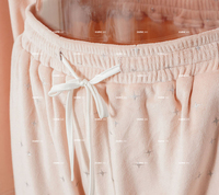 Ensemble de pyjama pour femmes, col rond, vêtements de détente, tenue de nuit respirante, ensemble de vêtements de nuit en velours minky avec étoiles argentées