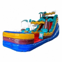 Tobogán Acuático Inflable de PVC de 17 pies, Tropic Shock, de Una Sola Vía, Comercial, para Exteriores