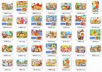 Boîte de fer cognitive portable 60 pièces Early Montessori Cartoon Animal DIY Jigsaw Puzzles pour les enfants d'âge préscolaire