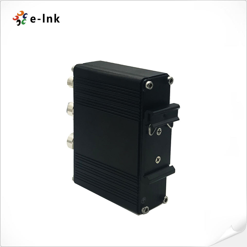 EN50155 Industrial 10/100/1000M 30W PoE Injector with M12 Connector Support DIN-Rail