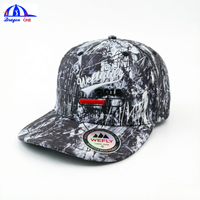 Topi Snapback Flat Brim Hitam & Putih dengan Grafis Splatter Kustom dan Bordir 3D, Topi Baseball Sporty untuk Aktivitas Luar Ruangan