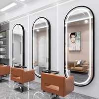 Miroir LED intelligent mural ultra-large haut de gamme à cadre métallique pour salon de coiffure et salle de bain, prix usine