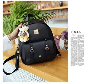 2022 zaino donna borsa a tracolla in pelle Pu Multi-funzione zaino scuola femminile piccolo - Product Image 3