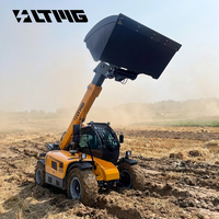 Chariot télescopique compact 4x4 LTMG EPA Euro 5 avec moteur Euro 5, capacité de 3 tonnes, 3,5 tonnes, 4 tonnes, 5 tonnes, flèche télescopique de 7m, 10m, 14m, 18m, avec benne
