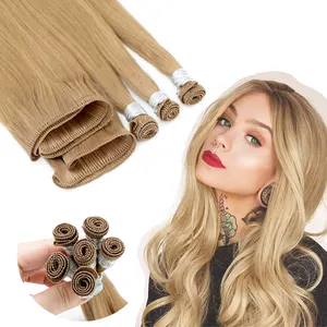 LeShine Cuticle Aligned Piano Color Weft Hair Grey Sew In Hair Wefts Straight Blonde Colored Remy Russian Hand Tied Hair Weft