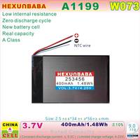 Baterai Li-ion Polimer 3.7V 400mAh A1199 3 Kabel 10K NTC untuk Speaker NANO 2 NANO2 Generasi ke-2 616-0282 616-0283 616-0292 MA426LL/A W073