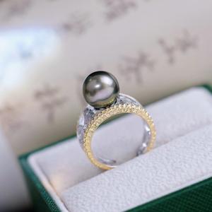 ขาตั้งแหวนเงินแท้ S925 พร้อมลูกปัดกลมขนาด 7-10 มม. อุปกรณ์ทำเครื่องประดับวินเทจ DIY 10092 ไข่มุกเม็ดเดี่ยว - Product Image 4