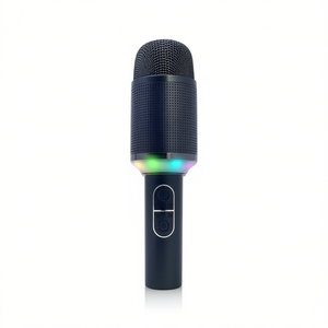 Micrófono Led H9, negro, portátil, Bluetooth, Karaoke, inalámbrico, reducción de ruido para cantar, para teléfono Universal - Product Image 1