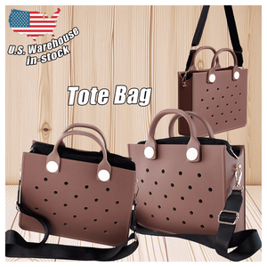 Bolsos <span class=keywords><strong>de</strong></span> mano <span class=keywords><strong>de</strong></span> EVA impermeables <span class=keywords><strong>de</strong></span> nuevo diseño al por mayor, bolsos tote perforados DIY coloridos con correa para el hombro para mujer, a granel - Product Image 1
