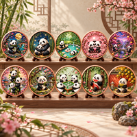 Pièce de monnaie commémorative en relief 3D en métal plaqué cuivre, série Panda mignonne, 10 designs, personnalisée en usine, pour collection