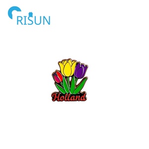 Fabricación de Metal personalizado recuerdo holandés Países Bajos país bandera Pin insignia emblema personalizado Holanda molino de viento tulipán bicicleta Pin - Product Image 3