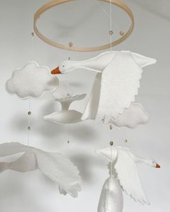 Minimalista ins Goose cuna de bebé móviles personalizados de alta calidad ligero giratorio <span class=keywords><strong>blanco</strong></span> vivero móvil para niños niñas - Product Image 6