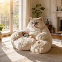Canapé paresseux géant en peluche apaisante en forme de chat, style Instagram, fabriqué en Chine pour chambre/salon, modèle Spacesure Turn Tatami