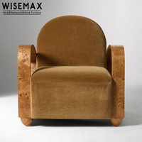 WISEMAX FURNITURE Fauteuil de salon moderne italien en tissu de luxe léger, chaise longue de détente pour hôtel, maison, villa