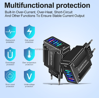 3USB1C Chargeur de téléphone portable QC3.0 5V9V12V Chargeur mural de téléphone portable USB 10W Quick Charge Universal Travel Charger