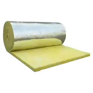 China Manufacturer 50mm FireProof Heat Insulation Glass Wool Roll for Roof Wall with aluminum foil insulation cotton veneer