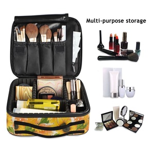 Custom Daisy Flower Travel <b>Makeup</b> Train <b>Case</b> <b>Makeup</b> Cosmetic <b>Case</b> Organizer Portable Artist Storage Bag with Adjustable Divider - Product Image 4