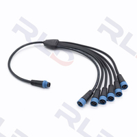 Câble de connexion d'alimentation M12 2P avec contact en cuivre, boîtier en nylon, étanche IP68, adaptateur mâle-femelle, prise aviation 10A