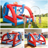 Jeu de cible de rugby gonflable d'extérieur pour adultes et enfants, avec trou de score, cabine de tir de football gonflable pour jardin/événements