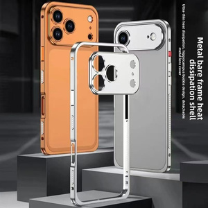 Funda Protectora de Lujo para Teléfono con Marco de Aluminio Electrochapado, Amortiguador de Impactos y Cojín de Aire para Cámara, Compatible con 17 Air, 17 <span class=keywords><strong>Pro</strong></span>, 17 <span class=keywords><strong>Pro</strong></span> Max - Product Image 5