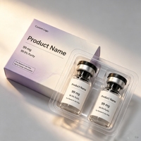 Petites bouteilles en verre avec étiquettes personnalisées imprimées, flacons cosmétiques de 3 ml et 10 ml, autocollants imperméables, emballage en plateau plastique