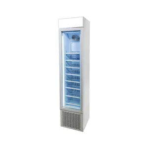 Congelador vertical de helado Delgado comercial de temperatura única MEISDA SD105B 105L con puerta de vidrio calefactable