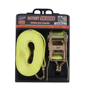 Impression de logo personnalisée en gros 1.5 pouces 2 tonnes Ceinture d'arrimage robuste en polyester Sangles à <span class=keywords><strong>cliquet</strong></span> rétractables - Product Image 2