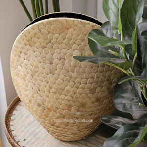 Nouveau vase d'incrustation de nacre modale affiché fleurs fraîches intérieur ou extérieur Vietnam artisanat en gros - Product Image 1