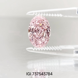 Искусственные бриллианты овальной огранки, выращенные в лаборатории, с сертификатом IGI, методом HPHT/CVD, синтетические, фантазийного ярко-розового цвета - Product Image 2