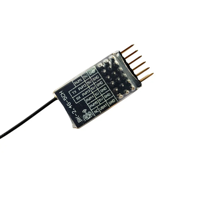 ELRS 2.4G 5CH PWM ExpressLRS Receiver with 2.0dBi 2.4G Copper Pipe Antenna Support ELRS 3.0 PWM/CRSF Protocol for RC FPV