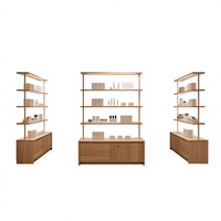 Support d'affichage de cosmétiques en bois personnalisé, éclairage LED écologique, étagères de magasin, présentoir de boutique