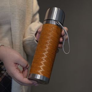 Gobelet isotherme en bambou tissé 400 ml, portable, pour les voyages - Product Image 2